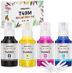 T49M Sublimation Ink Compatible with Epson Surecolor F170 F570 Sublimation Printer(T49M1 T49M2 T49M3 T49M4 Autofill/ICC-Free 560ML)