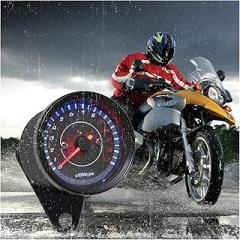 Motorcycle Speedometer Tachometer Universal Motorcycle Tachometer 13000 RPM Electronic Tach Meter Speedometer Gauge Backlight 12V for HO&ND&A for Su&zuki