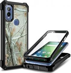 NZND Compatible with Cricket Innovate E 5G Case (E Version 2022) with [Built-in Screen Protector], Full-Body Protective Shockproof Rugged Bumper Cover, Impact Resist Phone Case (Camo)