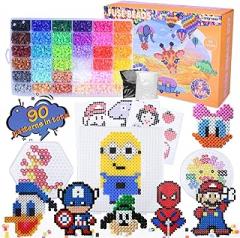 Longruner 10000, 36 Colors Fuse Beads Kit 5mm DIY Art Craft Toys for Kids with 4 Pegboards, 60 30 Pattern Paper| B, 10000pcs