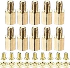 YOKIVE 10 Sets Brass Hex Threaded Spacer Screw Nut Kit, Spacer with Female-Male Thread | Raising The PCB Board, Great for Electronics Industries (M4 8+6mm)