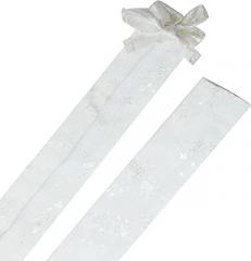 Aspen Creative 15015-12A, 4' Off White Jacquard Textured Fabric Cord & Chain Cover, Easy to Install for Lighting Fixture, Cable Management, Lamp Wire Cover, Set of 2