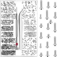 500PCS Tiny Screws,Micro Glasses Screws Repair Kit,M1.2/M1.4/M2 with Tweezers,Glasses Laptop Assortment Repair Kit with Screwdriver,for Electronics Hard Drive Watches Jewelry (Silver)