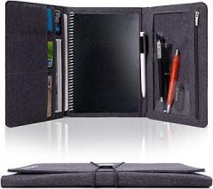 Folio Cover Compatible with Rocketbook Everlast Fusion, Cloth Fabric, Multi Organizer Men & Women Folder with Pen Loop/Phone Pocket/Business Card Holder, fits A5 Size Notebook（6