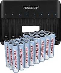 Tenergy AA and AAA NiMH Rechargeable Batteries with Charger, 1.2V AA and AAA Batteries Ideal for Everyday Electronics