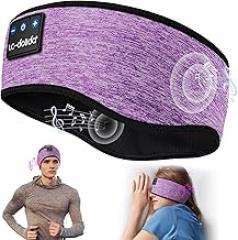 LC-dolida Headband Headphones Bluetooth Headband, Sleep Headphones Wireless Bluetooth with Ultra-Thin HD Stereo Speaker, Sleep Headband Earphones for Workout Yoga Insomnia Meditation Gifts