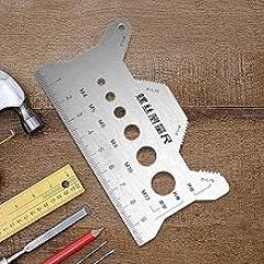 Stainless Steel Bolt & Nut Thread Checker - Double-Sided Screw Size Gauge for Woodworking, Watch Repair, Electronics - Metric & Imperial (1pc)