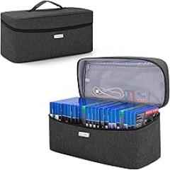 CURMIO Game Disc Storage Bag for up to 24 Discs, Universal Portable Gaming Disk Carrying Case Compatible for PS4/PS4 Pro/PS3/PS5/Xbox One/Xbox Series X/S, Black