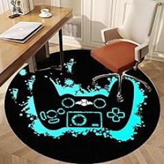 Drum Rug Round Office Chair Mat, Non-Slip Floor Protection, Gaming Floor Mat for Hard Floors, Office Chair Mat for Wood Floors, Tiles-E||80CM