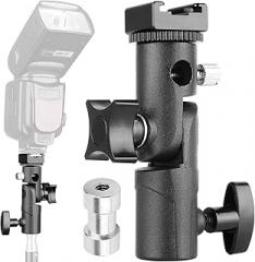 Anwenk Flash Bracket Mount Flash Stand with Umbrella Holder, Swivel, Compatible with Canon Nikon Pentax Olympus Camera Flashes Speedlite Studio LED Light - 1Pack
