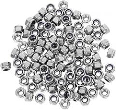FRCOLOR 100pcs M3 Nylon Lock Nuts Set 304 Stainless Steel Threaded Fastening Nuts 5.5mm Width Industrial Machinery Hardware for Electronic and Mechanical Assembly