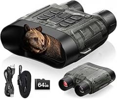 Night Vision Goggles, 112MP 4K Night Vision Binoculars for Adults, Gifts for Men Him Husband Dad 12X Zoom & 5000mAh Battery, 64GB Card Included,Tech Gadgets Telescope for Camping Valentines Day Gifts