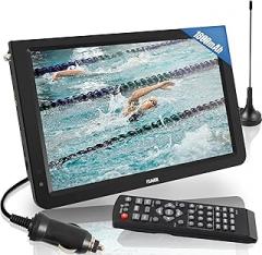 Rywob12inch Portable TV,Battery Powered TV with ATSC/HDMI/USB/SD Card/AV Input,Mini Television with Control &TV Stand for Camping,Car,Travel,Emergency