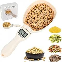 Digital Measuring Spoon, High Precision Electronic Kitchen Spoon Scale 800g/0.1g with LCD Display, Multi-Unit (g/ml/cup/fl.oz/oz) for Home Cooks, Bakers & Pet Owners, Food-Grade White ABS Material
