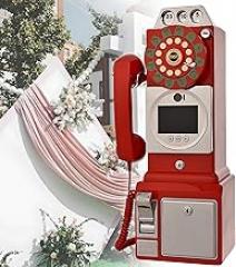 Video Audio Guest Book 1080P HD Video Log Wedding Phone Guest Book, Retro 1960's Style Video Guest Book 3.5 '' Screen Custom Audio Messages, Record Beautiful Moments Blessings, Wall Mount ,Red-64G