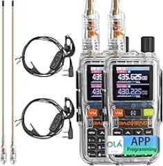 BAOFENG UV5R Mini Transparent Two-Way Radio,Dual Band Ham Radio,5W High Power,App Programming,USB C Charging,999 Channels,NOAA Weather,with Earpiece & Transparent Antenna