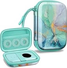 Fintie Label Maker Case Compatible with Phomemo D30 D35, NELKO P21, SUPVAN E10, NIIMBOT D11 D110, JADENS D110, ORGSTA S001 - Portable Shockproof Hard Shell Label Printer Carrying Cover, Emerald Marble