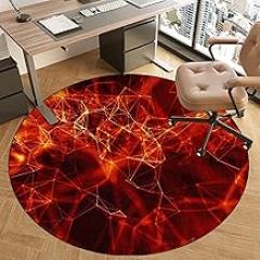 Drum Rug Round Protective Mat, Gaming Chair Mat, Non-Slip Mat Under Office Chair, Office Chair Mat for Carpet and Hardwood Floors-K||120CM