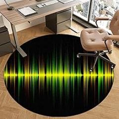 Drum Rug Floor Protection Mat, Office Chair Mat for Carpet and Hardwood Floors, Round Mat for Armchair, Non-Slip Gaming Chair Mat, Upgraded Professional Mat-E||110CM