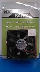 NTE Electronics 77-8025D12 High Speed Fan, Ball Bearing, Thermal Plastic Wire Lead, 80 mm L x 80 mm H x 25 mm T, 12 VDC, 3000 RPM, 41.06 CFM