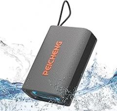 Speaker, Portable Wireless Bluetooth Speakers, Waterproof Loud Stereo Sound with RGB Lights TWS Paire Long Playtime for Home/Party/Outdoor, Electronic Gadgets (1PCS, Gray)
