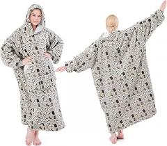 Wearable Blanket Hoodie, Oversized Sherpa Fleece Hooded Sweatshirt Blanket with Sleeves,Cozy and Giant Hoodie Blankets Extra Long for Adults Women Winter Gift (Cat)