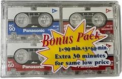 Panasonic Microcassette MC-60 4/pack- 3x 60 minutes & 1x 90 minutes