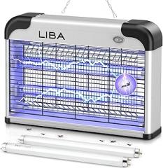 LiBa Electric Bug Zapper, Indoor Insect Killer - (2) Extra Replacement Bulbs - Fly, Mosquito Killer and Repellent - Lightweight, Powerful 2800V Grid, Easy-to-Clean, with a Removable Washable Tray.
