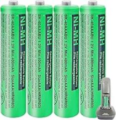 BK-40AAABU NI-MH AAA Rechargeable Battery 1.2V 400mah 4Pack NiMH AAA Batteries for Panasonic Cordless Phones, Remote Controls, Electronics