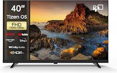 FPD 40 Inch Smart TV Tizen OS, 1080p Full HD Compatible with Samsung TV Plus, Dolby Audio, HDR 10, Gaming Hub, SmartThings, Built-in Miracast, Voice Control Flat Screen Television (AT40-P1, 2025)