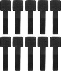 Zerodeko 10pcs Reusable Fastener Straps Cord Organizer Cable Ties for Electronics Charger Cord Wraps Wire Management for Desk and Home Black