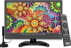 14inch Portable Small TV with ATSC Tuner- HD Ready LED Screen,Built-in Stand, for Outdoor, Camping,RV & Home Use,AC/DC-12V Power - Black