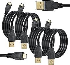 SaiTech IT 4 Pack USB A to Micro USB Cable 3 ft/1m Fast Charging Cable Compatible with Phones/Tablets, 480mbps Data Transfer Speed, Tangle-Free USB Cable (Black)