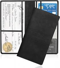 Car Registration and Insurance Holder,PU Leather Car Glove Box Organizer Car Document Holder for ID,Driver's License (Black)