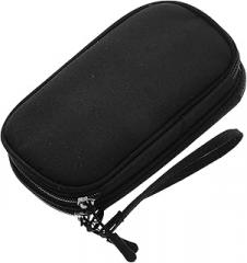 Double Layer Cable Organizer Bag for Electronics Accessories, Portable Waterproof Travel Storage Pouch for Earphones Chargers and Phone Cables, Black