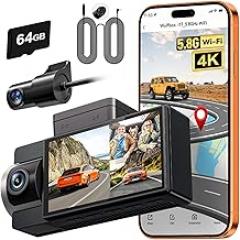 WOLFBOX i17 4K 3 Channel Dash Cam & 33Feet Rear Camera Longer Replacement Cable