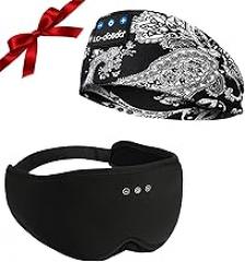 LC-dolida Bamboo Cotton Bluetooth Sleep Mask, 2 in 1 3D Soft Sleep Mask with Sleep Headphones,Bluetooth Headband