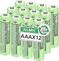OSIM 12Pack BK-40AAABU Ni-MH AAA Rechargeable Batteries 400mah AAA Ni-MH Rechargeable Batteries 1.2V for Panasonic Cordless Phones, Remote Controls, Electronics