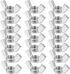 ERINGOGO 60pcs Stainless Steel Butterfly Hand-Twist Nuts Anti-Skid Fasteners Kit for Electronics Appliances Equipment and Rust-Resistant (60pcs M4+M5+M6+M8, 15pcs Each)