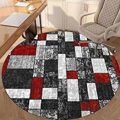 Drum Rug Drum Carpet Floor Protection Mat for Hard Floors, Round Office Chair Gaming Chair Mat, Non-Slip Protective Mat, Office Chair for Hardwood, Laminate, Tiled Floors-H||80cm