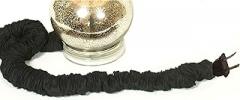 Onyx Black Silk Lamp Cord Cover 9 ft long 100% REAL SILK