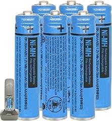 BK-30AAABU NI-MH AAA Rechargeable Battery 1.2V 300mah 6Pack AAA NiMH Batteries for Panasonic Cordless Phones, Remote Controls, Electronics