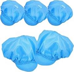 5pcs Anti-Static Breathable Work Caps Lightweight Comfortable Unisex Hats for Cleanrooms Electronics Food Pharmaceutical Industries Blue