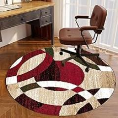Drum Rug Floor Protection Mat, Fabric Office Chair Mat, Gaming Floor Mat for Hard Floors, Gaming Chair Mat, Floor Protector Mat for Hard Floors Chairmat, Round Mat-A||80CM