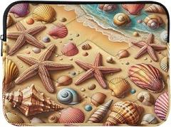 Thin Laptop Sleeve Portable Electronic Device Cover Starfish Seashells005 Portable Protective Case