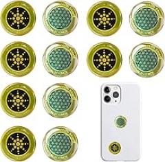 12 Pcs Emf Blocker for Cell Phone,Radiation Blocker,Emf Stickers for Cell Phone,A Practical Gift for Tech Lovers for Smart Phones/Laptops Electronic Devices Blockers Flower of Life-Gold