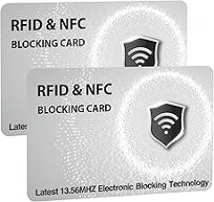 SaiTech IT 2 PK RFID Blocking Cards Protect Your Entire Wallet, Purse, and Cards from NFC Contactless Theft Wallet for Men & Women - WG Silver