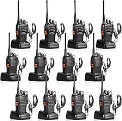 pxton 777S and 888s，666s walkie talkies Long Range for Adults Rechargeable with Earpieces and Li-ion Battery,Two Way radios has VOX/TOT/Emergency Alarm/Battery Low Alert/Flashlight/Scan Function（12 Pa