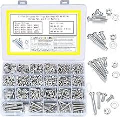 1080 Pcs Screws and Bolts and Nuts Assortment Kit, Cross Pan Head Screws Nuts and Bolts and Washers Set, Hex Socket Head Cap Machine Screws, Bolts and Nuts Kit for Industrial Household Electronic