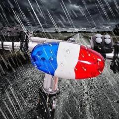 Horn Siren with 6 LED Lights 4 Tunes and 120dB Sound Electronic Siren for Cycling